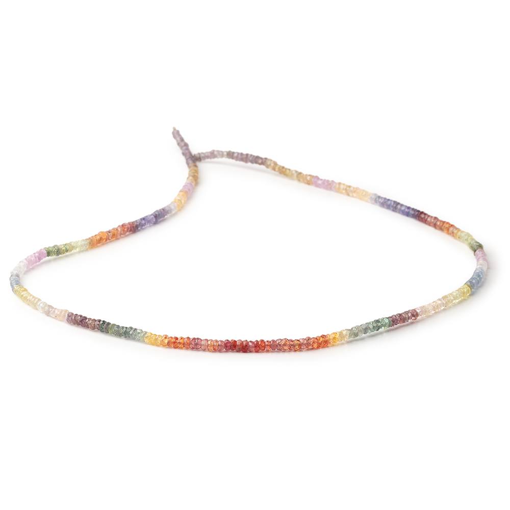 3mm Multi Color Sapphire Faceted Rondelle 18 inch 300 Beads AA (ONLINE ORDER ONLY)
