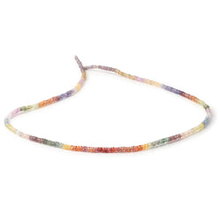 3mm Multi Color Sapphire Faceted Rondelle 18 inch 300 Beads AA (ONLINE ORDER ONLY)