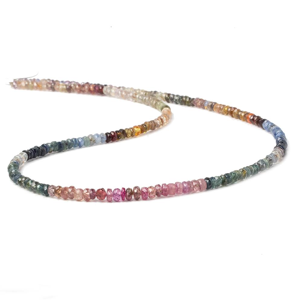 3mm Multi Color Sapphire Faceted Rondelle Beads 16 inch 210 pieces (ONLINE ORDER ONLY)