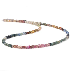 3mm Multi Color Sapphire Faceted Rondelle Beads 16 inch 210 pieces (ONLINE ORDER ONLY)