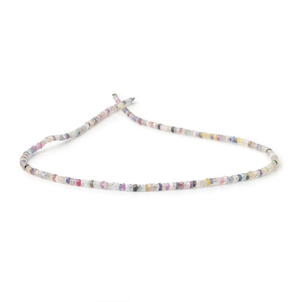 3mm Multi Color Sapphire Faceted Rondelle Beads 16 inch 215 pieces (ONLINE ORDER ONLY)