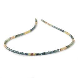 3mm Multi Color Sapphire Faceted Rondelle Beads 16 inch 245 pieces (ONLINE ORDER ONLY)
