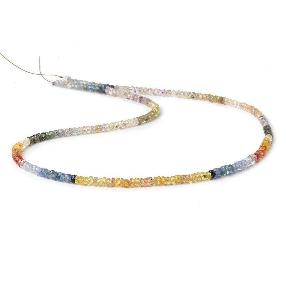 3mm Multi Color Sapphire Faceted Rondelle Beads 16.5 inch 220 pieces (ONLINE ORDER ONLY)