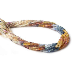 3mm Multi Color Sapphire Faceted Rondelle Beads 16.5 inch 220 pieces (ONLINE ORDER ONLY)