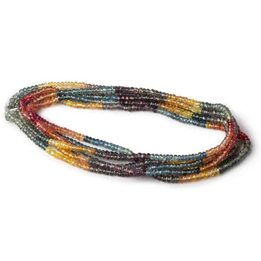 3mm Multi Color Sapphire Faceted Rondelle Beads 18 inch 250 pieces (ONLINE ORDER ONLY)