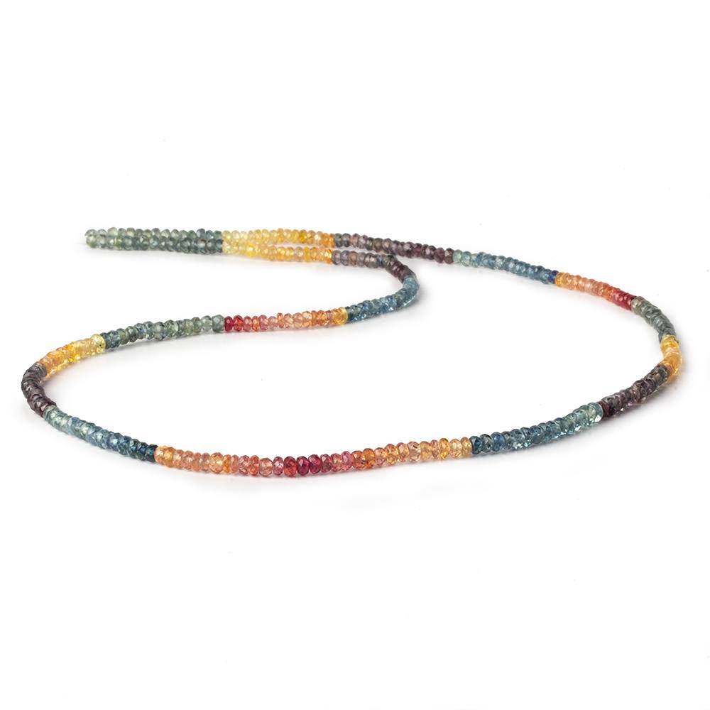 3mm Multi Color Sapphire Faceted Rondelle Beads 18 inch 250 pieces (ONLINE ORDER ONLY)