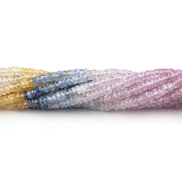 3mm Multi Color Sapphire Faceted Rondelles 18 inch 314 Beads (ONLINE ORDER ONLY)