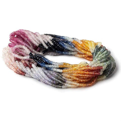3mm Multi Color Fancy Sapphire faceted rondelles 18 inch 320 beads A (ONLINE ORDER ONLY)