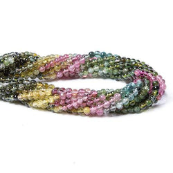 3mm Multi Color Tourmaline Beads Plain Round 14.5 inch 115 pcs (ONLINE ORDER ONLY)
