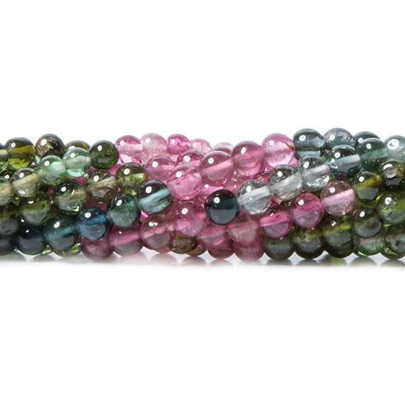 3mm Multi Color Tourmaline Beads Plain Round 14.5 inch 115 pcs (ONLINE ORDER ONLY)