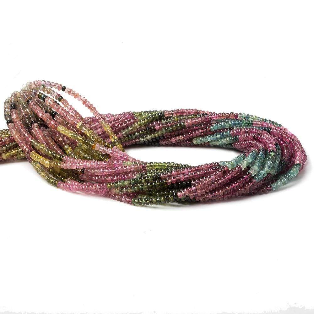 3mm Multi Color Tourmaline plain rondelle beads 13.5 inch 200 pieces AA (ONLINE ORDER ONLY)