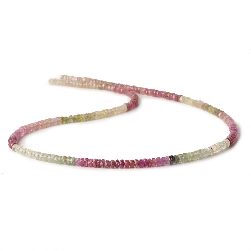 3.5mm Multi Color Umba Sapphire faceted rondelles 16 inch 205 beads AA (ONLINE ORDER ONLY)