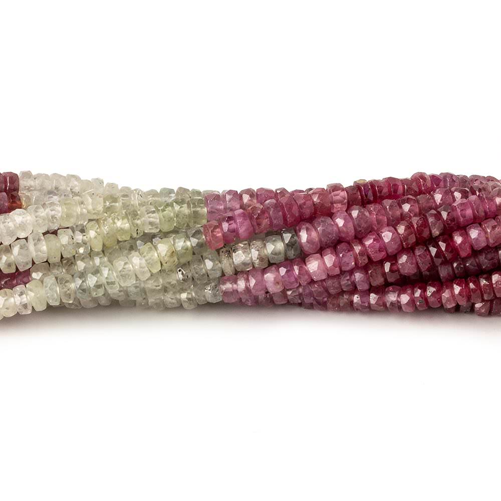 3.5mm Multi Color Umba Sapphire faceted rondelles 16 inch 205 beads AA (ONLINE ORDER ONLY)