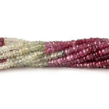 3.5mm Multi Color Umba Sapphire faceted rondelles 16 inch 205 beads AA (ONLINE ORDER ONLY)