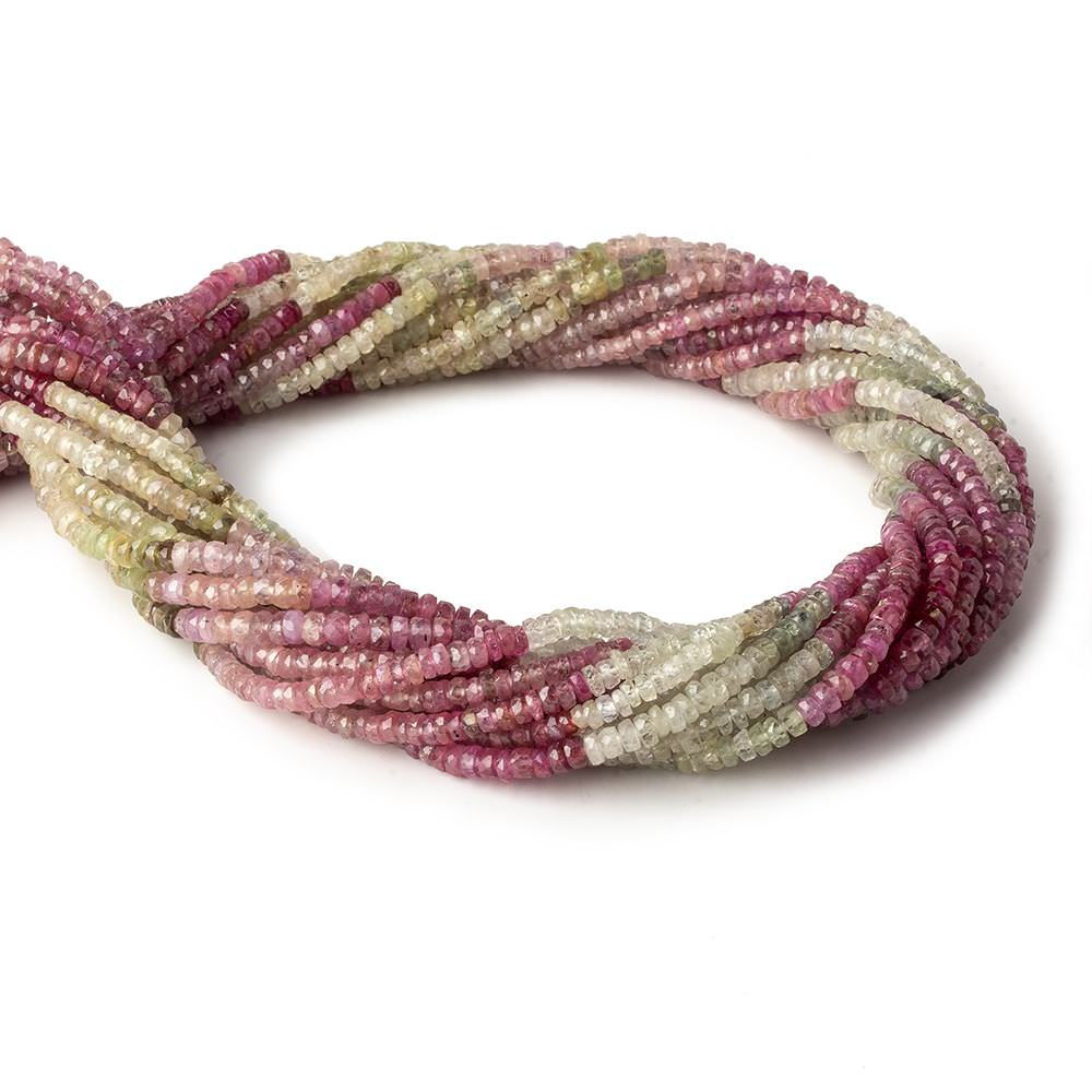 3.5mm Multi Color Umba Sapphire faceted rondelles 16 inch 205 beads AA (ONLINE ORDER ONLY)