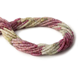 3.5mm Multi Color Umba Sapphire faceted rondelles 16 inch 205 beads AA (ONLINE ORDER ONLY)