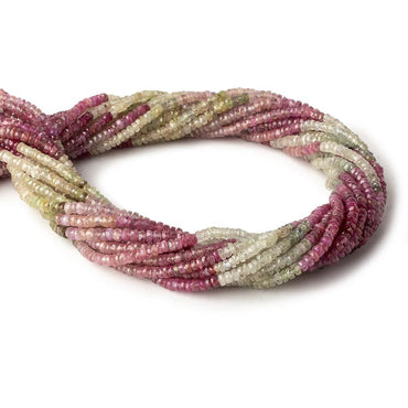 3.5mm Multi Color Umba Sapphire faceted rondelles 16 inch 205 beads AA (ONLINE ORDER ONLY)