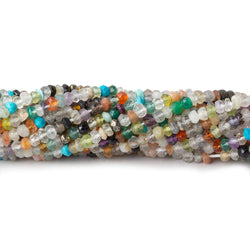3mm Multi Gemstone Faceted Rondelle Beads 13 inch 145 pieces (ONLINE ORDER ONLY)