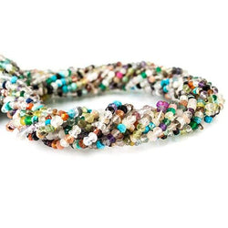 3mm Multi Gemstone Faceted Rondelle Beads 13 inch 145 pieces (ONLINE ORDER ONLY)