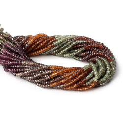 3mm Multi Gemstone Faceted Rondelle Beads 13 inch 150 pieces (ONLINE ORDER ONLY)