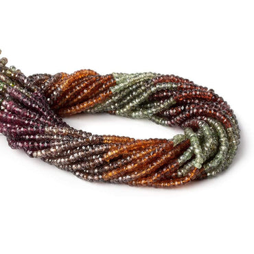 3mm Multi Gemstone Faceted Rondelle Beads 13 inch 150 pieces (ONLINE ORDER ONLY)