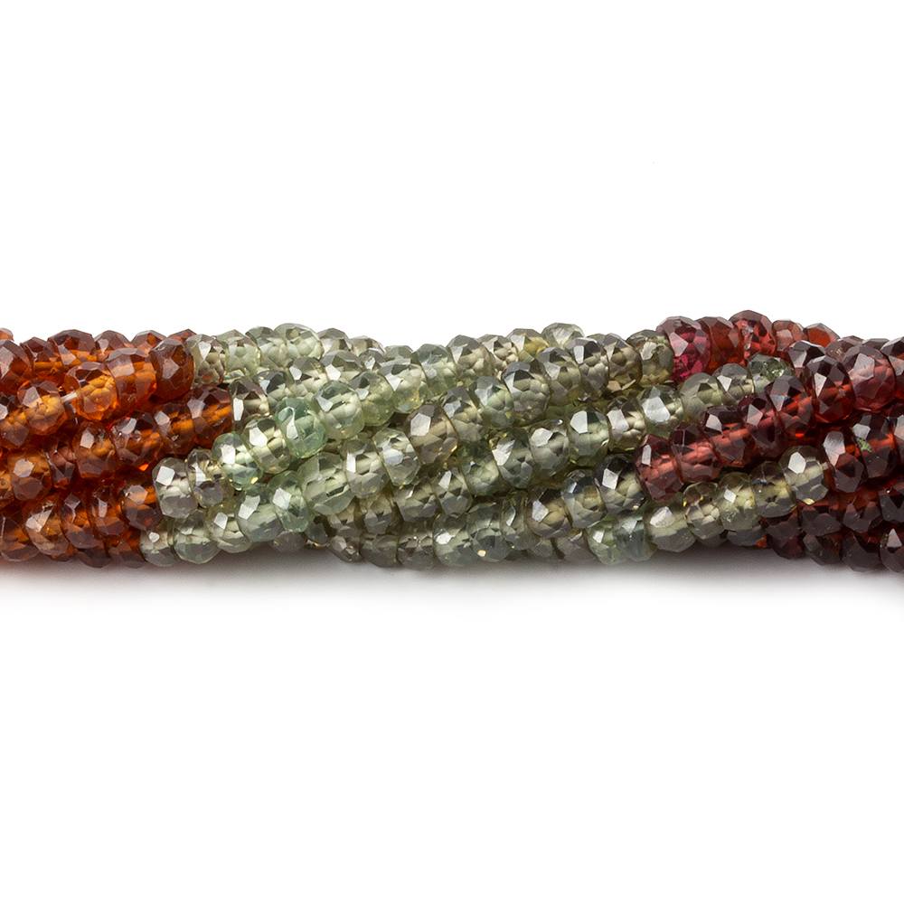 3mm Multi Gemstone Faceted Rondelle Beads 13 inch 150 pieces (ONLINE ORDER ONLY)