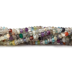 3mm Multi Gemstone Faceted Rondelle Beads 13 inches 72 pieces (ONLINE ORDER ONLY)