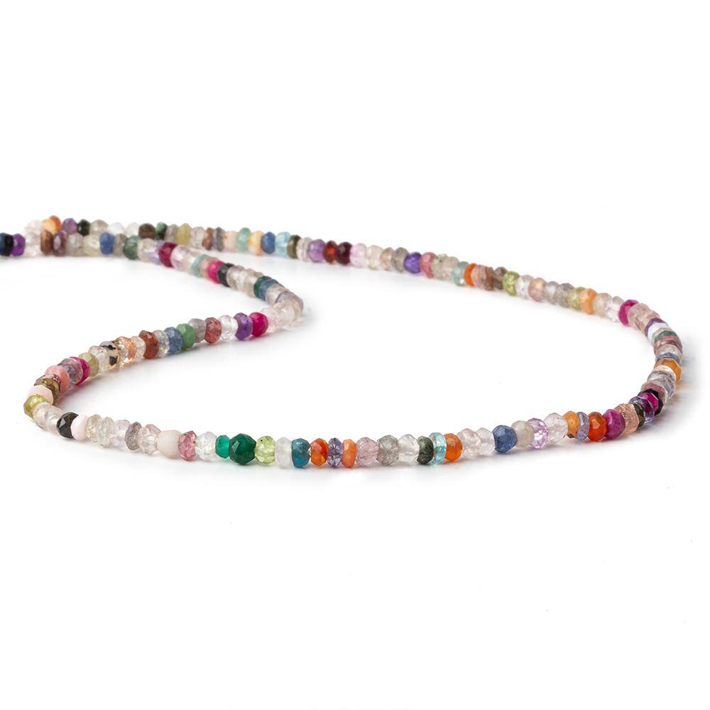 3mm Multi Gemstone Faceted Rondelle Beads 13.5 inch 158 pcs (ONLINE ORDER ONLY)