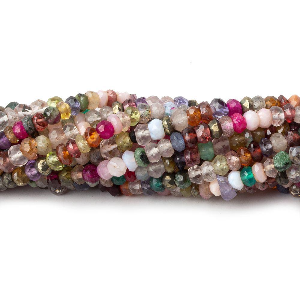 3mm Multi Gemstone Faceted Rondelle Beads 13.5 inch 158 pcs (ONLINE ORDER ONLY)