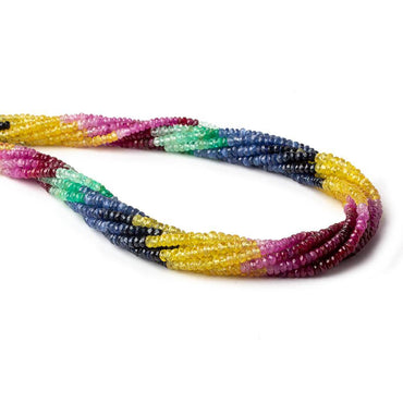 3mm Multi-gemstone Faceted Rondelle Beads 16 inch 256 pieces (ONLINE ORDER ONLY)