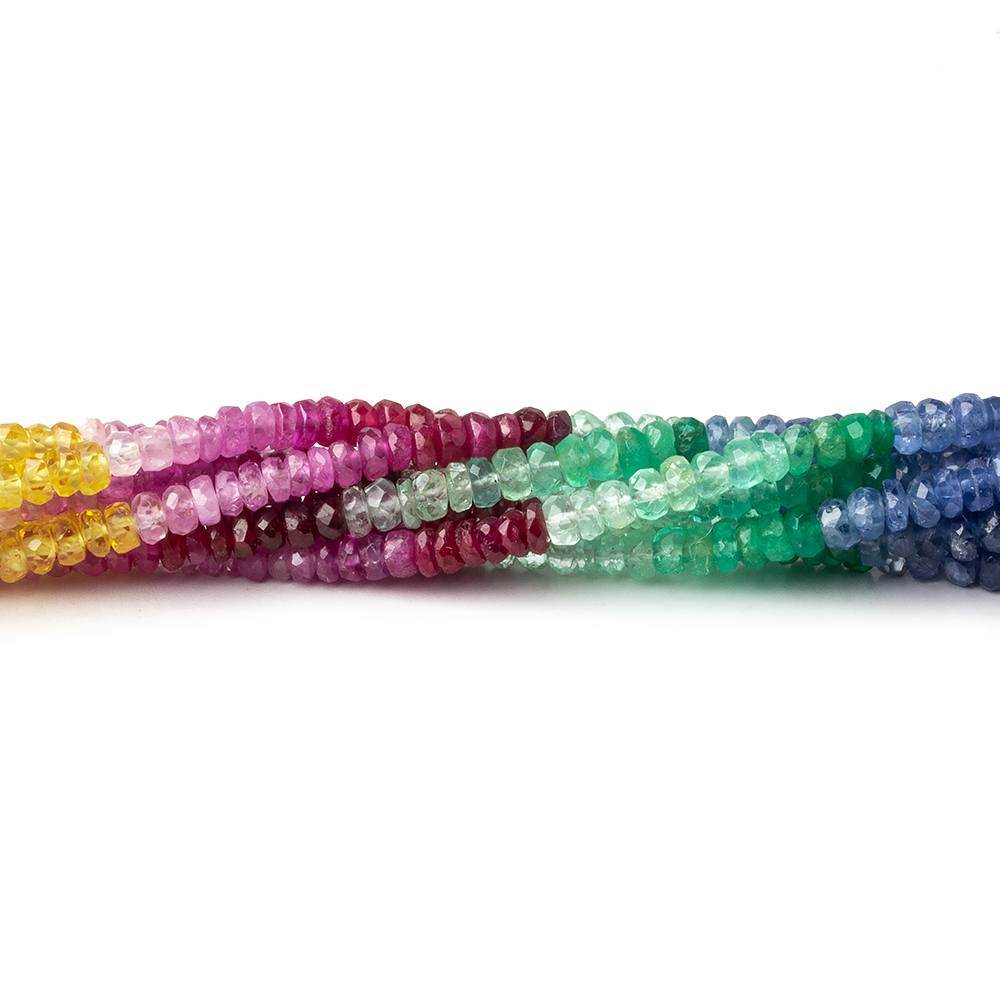 3mm Multi-gemstone Faceted Rondelle Beads 16 inch 256 pieces (ONLINE ORDER ONLY)