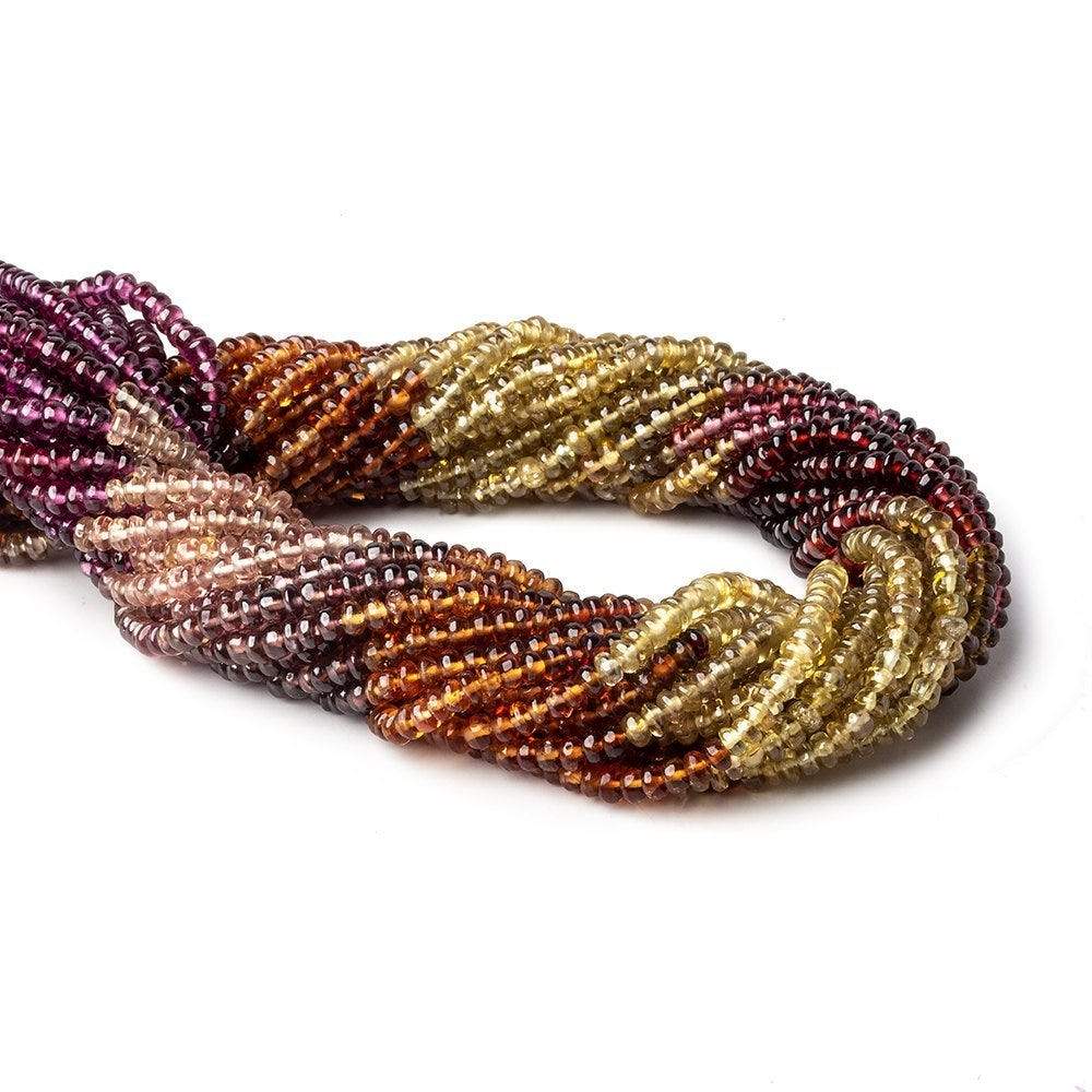 3mm Multi-gemstone Plain Rondelle Beads 13.5 inch 185 pieces (ONLINE ORDER ONLY)