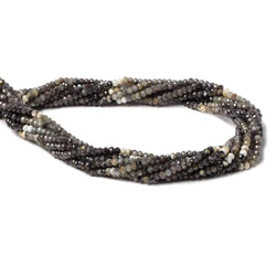 3mm Multi Grey Cream Sapphire Micro Faceted rondelle beads 13 inch 160 pcs (ONLINE ORDER ONLY)
