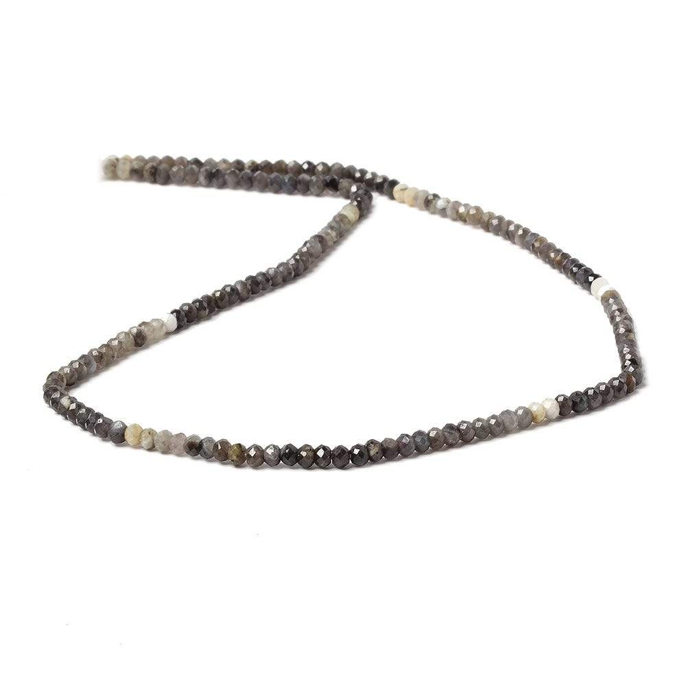 3mm Multi Grey Cream Sapphire Micro Faceted rondelle beads 13 inch 160 pcs (ONLINE ORDER ONLY)