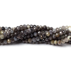 3mm Multi Grey Cream Sapphire Micro Faceted rondelle beads 13 inch 160 pcs (ONLINE ORDER ONLY)