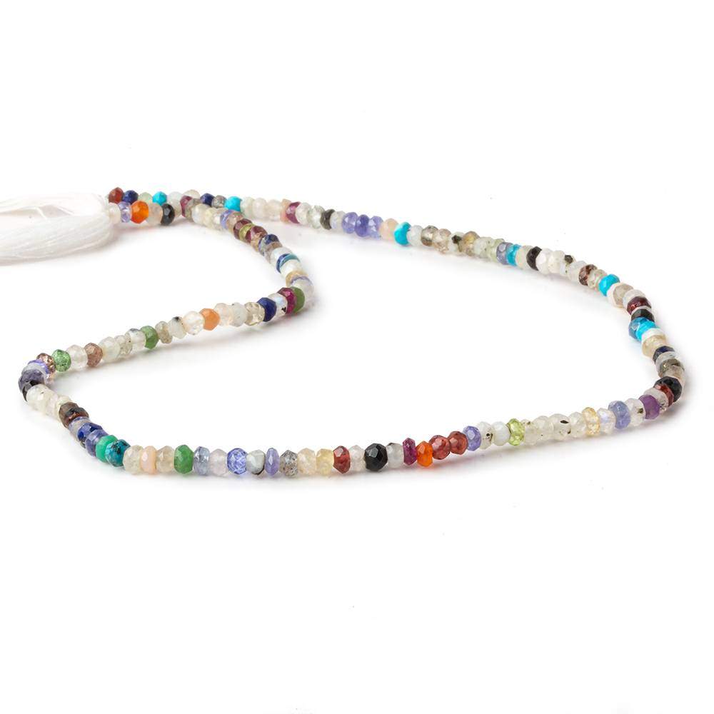 3mm MultiGemstone Faceted Rondelle Beads 13 inch 155 pieces (ONLINE ORDER ONLY)