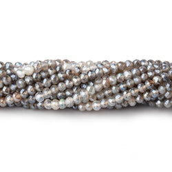 3mm Mystic Labradorite & Moonstone Micro Faceted Rondelles 12.5 inch 136 beads (ONLINE ORDER ONLY)