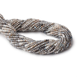 3mm Mystic Labradorite & Moonstone Micro Faceted Rondelles 12.5 inch 136 beads (ONLINE ORDER ONLY)