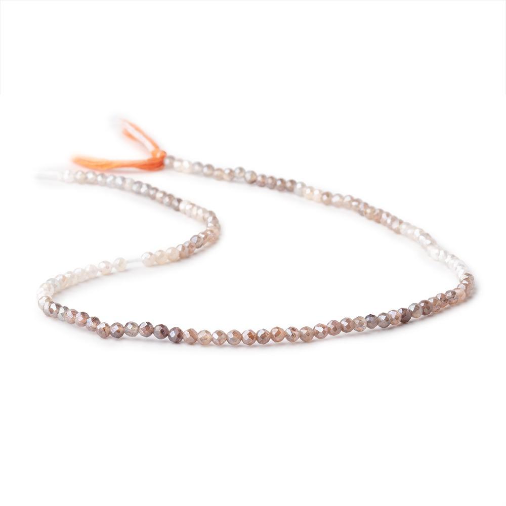 3mm Mystic Multi Color Moonstone Micro Faceted Rounds 12.5 inch 115 beads AA (ONLINE ORDER ONLY)