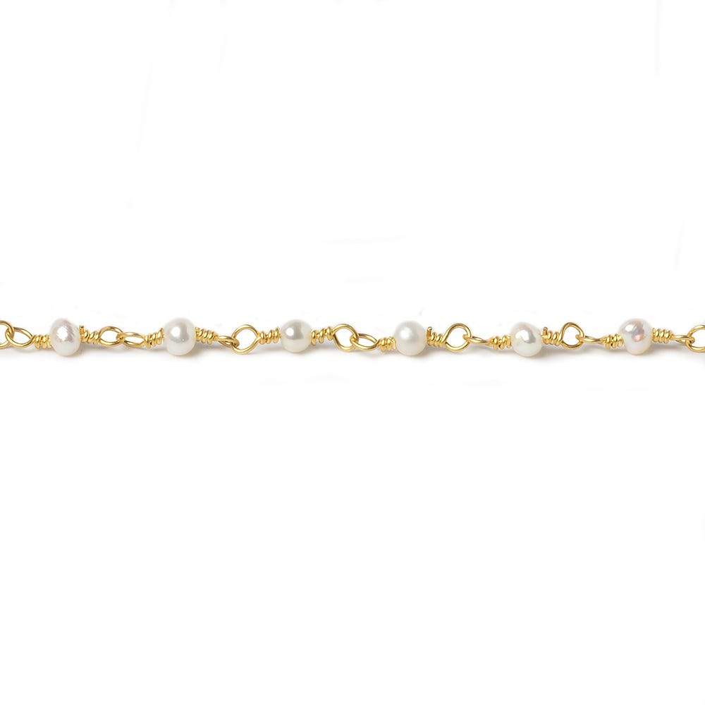 3mm Off White Baroque Freshwater Pearl Vermeil Chain by the foot (ONLINE ORDER ONLY)