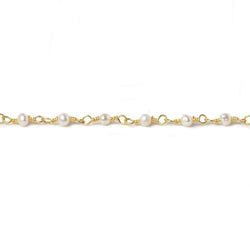 3mm Off White Baroque Freshwater Pearl Vermeil Chain by the foot (ONLINE ORDER ONLY)