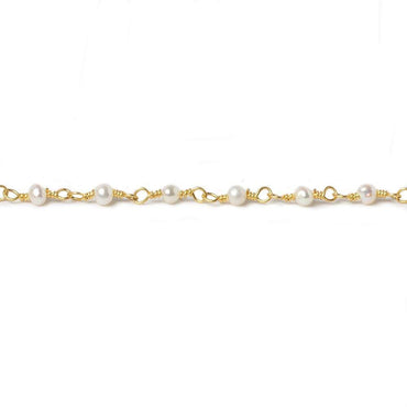 3mm Off White Baroque Freshwater Pearl Vermeil Chain by the foot (ONLINE ORDER ONLY)