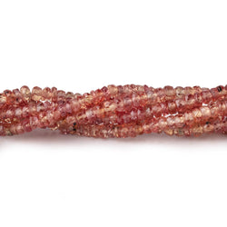 3mm Orange Red Sapphire Faceted Rondelle Beads 16 inch 200 pieces (ONLINE ORDER ONLY)