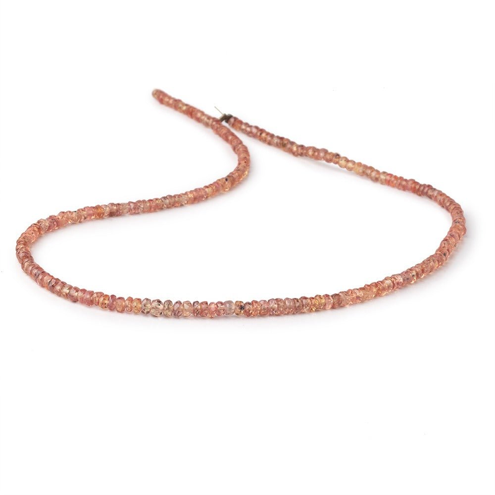 3mm Orange Red Sapphire Faceted Rondelle Beads 16 inch 200 pieces (ONLINE ORDER ONLY)