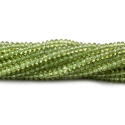 3mm Peridot micro faceted disc rondelle beads 12.5 inch 155 pieces AAA (ONLINE ORDER ONLY)