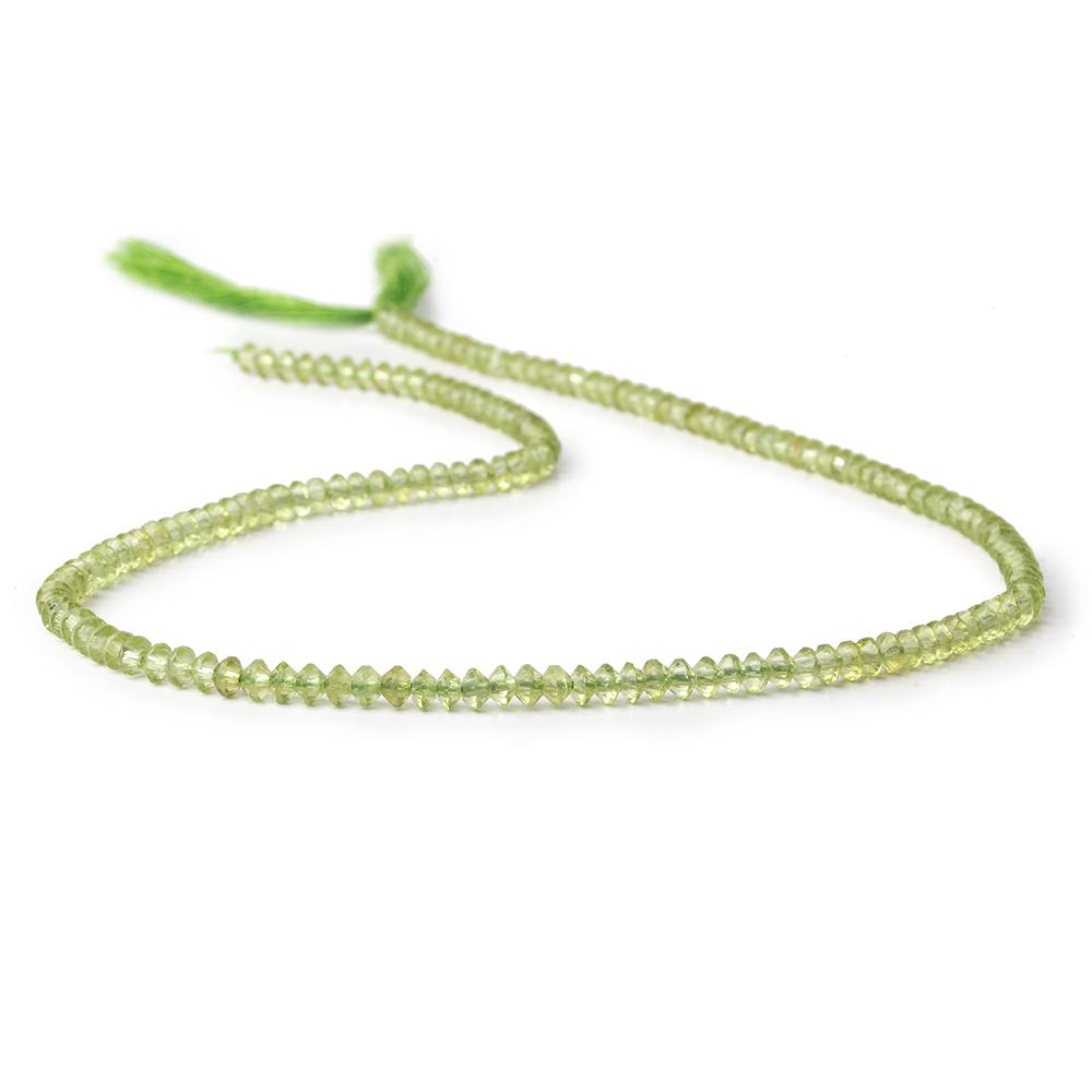 3mm Peridot micro faceted disc rondelle beads 12.5 inch 155 pieces AAA (ONLINE ORDER ONLY)