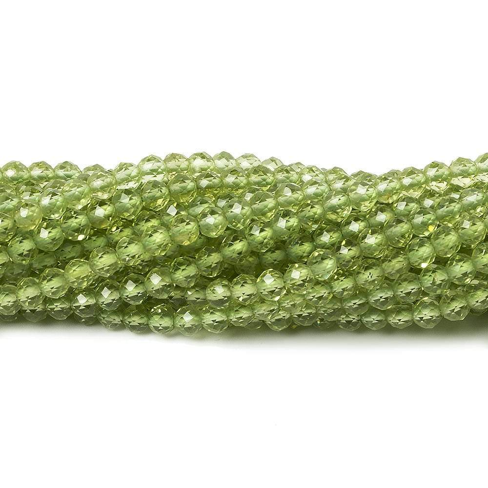 3mm Peridot Micro-faceted Rondelles 12.5 inches 132 beads (ONLINE ORDER ONLY)