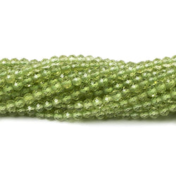 3mm Peridot Micro-faceted Rondelles 12.5 inches 132 beads (ONLINE ORDER ONLY)