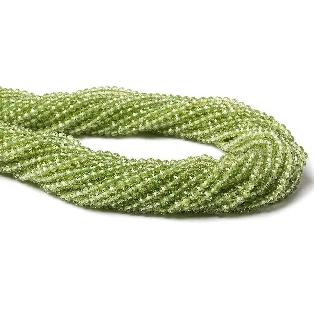 3mm Peridot Micro-faceted Rondelles 12.5 inches 132 beads (ONLINE ORDER ONLY)