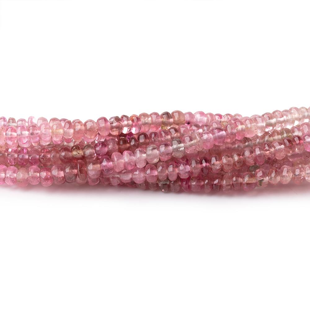 3mm Pink Afghani Tourmaline Plain Rondelles 16 inch 215 Beads (ONLINE ORDER ONLY)